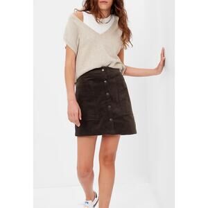 Gap women - Snap-Front Corduroy Mini Skirt / 6 / Brown Noir